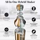 BARE BARREL Insulated Cocktail Shaker Set | Double Wall Stainless Steel | Martini Shaker for Home Bar Bartending | Built-in Drink Measure System & Strainer, Travel Bag, Recipes | Gift Set (Copper)
