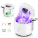 Ultrasonic Retainer Cleaner Machine: 48kHz Rechargeable Cordless Denture Cleaner - Waterproof Ultrasonic Jewelry Cleaner - 200ML Dental Cleaning Pod for Mouth Guard, Aligner, White