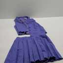 Cicy Bell Womens Summer 2 Piece Outfits V Neck Blazer Vest Matching Sets and Mini Pleated Skirts XL
