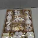 Christmas Ball Ornaments Set, 47ct 2.36 Inch Champagne Gold Assorted Xmas Tree Ball Ornaments, Shatterproof Christmas Tree Hanging Ornaments for Xmas Decoration