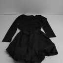 EXARUS Girls Dress Off The Shoulder Bodycon/Bubble Long Sleeve Teen Ruched Homecoming Dance Party Prom Tween Dresses (14 Years, Square Neck Bubble Black)