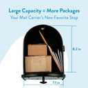 Architectural Mailboxes Edwards Weather-Resistant Steel Metal Post Mounted Mail Box for Outside, Black, Large Curbside Mailbox, USPS Approved for Residential Delivery
