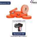 Perco Red Pricing Labels for Monarch 1131 Price - 1 Sleeve, 8 Rolls, 20,000 Price Marking Labels - with Ink Roll Included