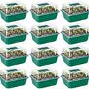 VIVOSUN 12-Pack Seed Starter Trays, 144-Cell Seed Starter Kit with Humidity Dome, Flat Reusable Plant Germination Trays with Drain Hole, Green Propagation Tray for Planting Seeds