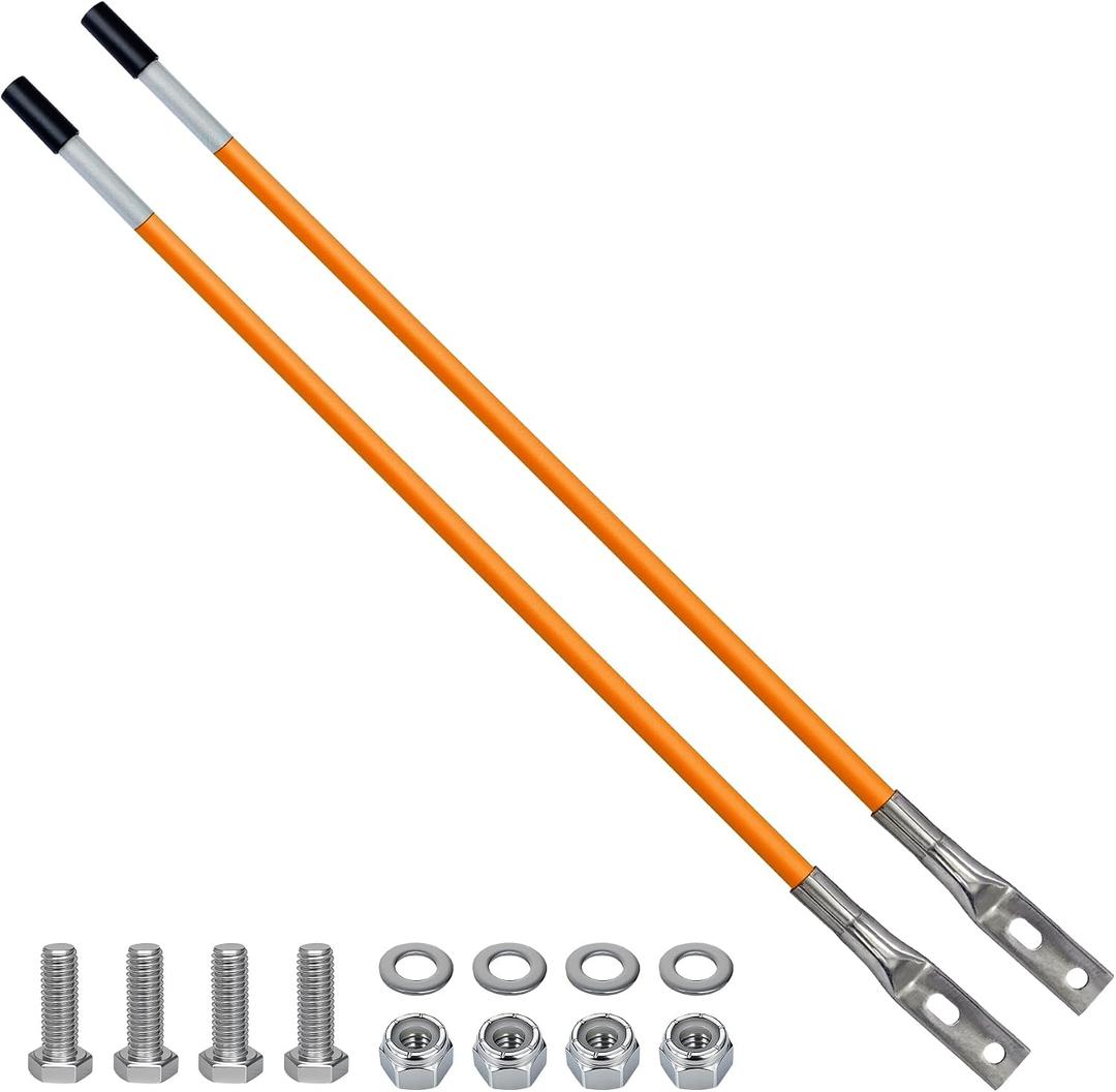 CCLINK 27"Snow Plow Blade Markers Guides Kit Solid Tube 304L Stainless Steel Base Fit for Blizzard Boss Sno-Way Western Snowplows 62265 and Many More (Orange)