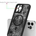 XIZYO Magnetic Case for iPhone 16 Pro Floral Rose Cute Phone Case [Compatible with Magsafe] for Women Girls Aesthetic Pattern Slim TPU Shockproof Bumper Cover, Black