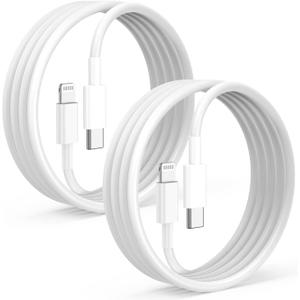 2Pack for iPhone14/13/12 Fast Charger Cable 6ft [Apple MFi Certified], USB Type C to Lightning Cable 6 Foot Apple iPhone Charging Cord for iPhone14 13 12 Pro XR XS Plus (White)