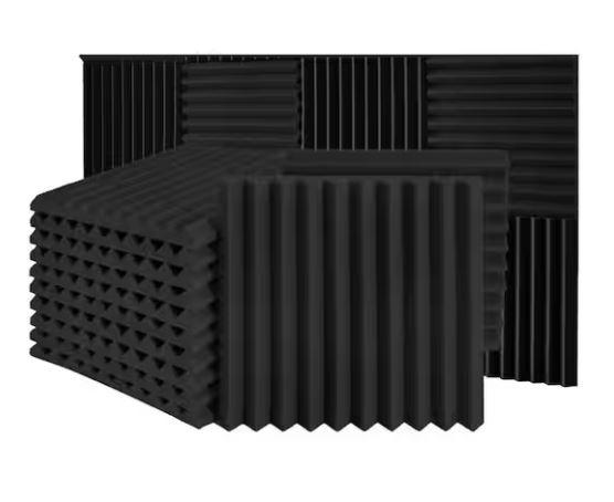 20 Pack Acoustic Foam Panels 1" X 12" X 12" Wedge Soundproof Studio Foam for Walls Sound Absorbing Panels Sound Insulation for Studio (20 Pack, Black)