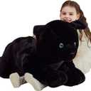 IKASA Black Cat Stuffed Animals Plush Toys,Giant Big Large Jumbo Soft Toy,30" Cute Huge Size Fluffy Plushy Fat Plushie,Gifts for Kids