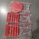 Indoor/Outdoor 3-Piece Foldable Bistro Set, Folding Outdoor Patio Furniture Sets, 2 Chairs and 1 Table, Weather-Resistant Outdoor/Indoor Conversation Set for Patio (Red)