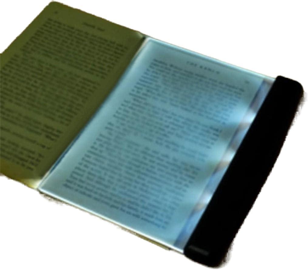 Flat Light for Reading in Bed at Night Clear LED Book Full Page Light Illuminator Panel Plate Lamp Board Wireless