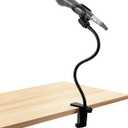Microphone Arm Stand, 13.78" Long Universal Gooseneck Desktop Mic Stand with 3/8" to 5/8" Mic Arm and Microphone Clip Holder, Heavy Duty Desk Clamp for Blue Snowball Ice Mics Spark
