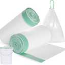 Storage Standard 110-Pack 5 Gallon Trash Bags Drawstring  Fits Five Gallon Buckets, White Small Garbage Bags for Bathroom Can, Leak-Resistant & Heavy-Duty 0.9 Mil Thick Plastic Small Trash Can Liners
