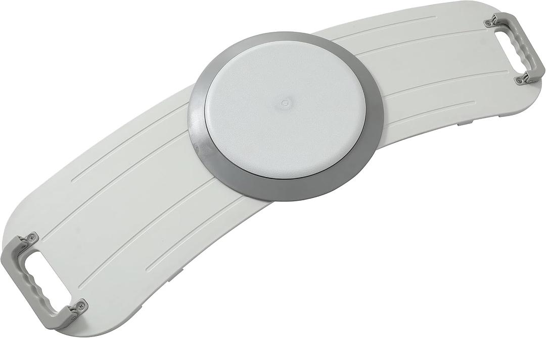 Rotating Transfer Board with Turntable & Dual Assisted Handles - FSA/HSA - Eligible Sliding Transfer Board for Wheelchair to Bed or Sofa, Non-Slip Home Care Mobility Aid for Seniors & Caregivers White
