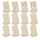 12 Pieces Velvet Earring Display Stand Necklace Pendant Jewelry Stand Showcase Organizer Display Holder for Earring Pendant Accessory Rack (Straight Line Style,Linen Color)
