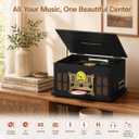 10-in-1 Bluetooth Record Player with Speakers, CD/Cassette, Black