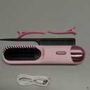 Go Brush Pro 2025 Hair Straightener Brush 300 Million Negative Ionic Portable Hair Straightener Comb for Women with 4 Temps Fast Heating MCH Ceramic Coating Smooth Frizz-Free Hair Pale Pink