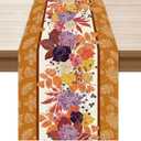 XCHI Fall Color Maple Leaf Wild Flower Table Runner Table Decoration for Kitchen Dining Dinner Autumn Home Decor 13x72 Inch 2 Pack