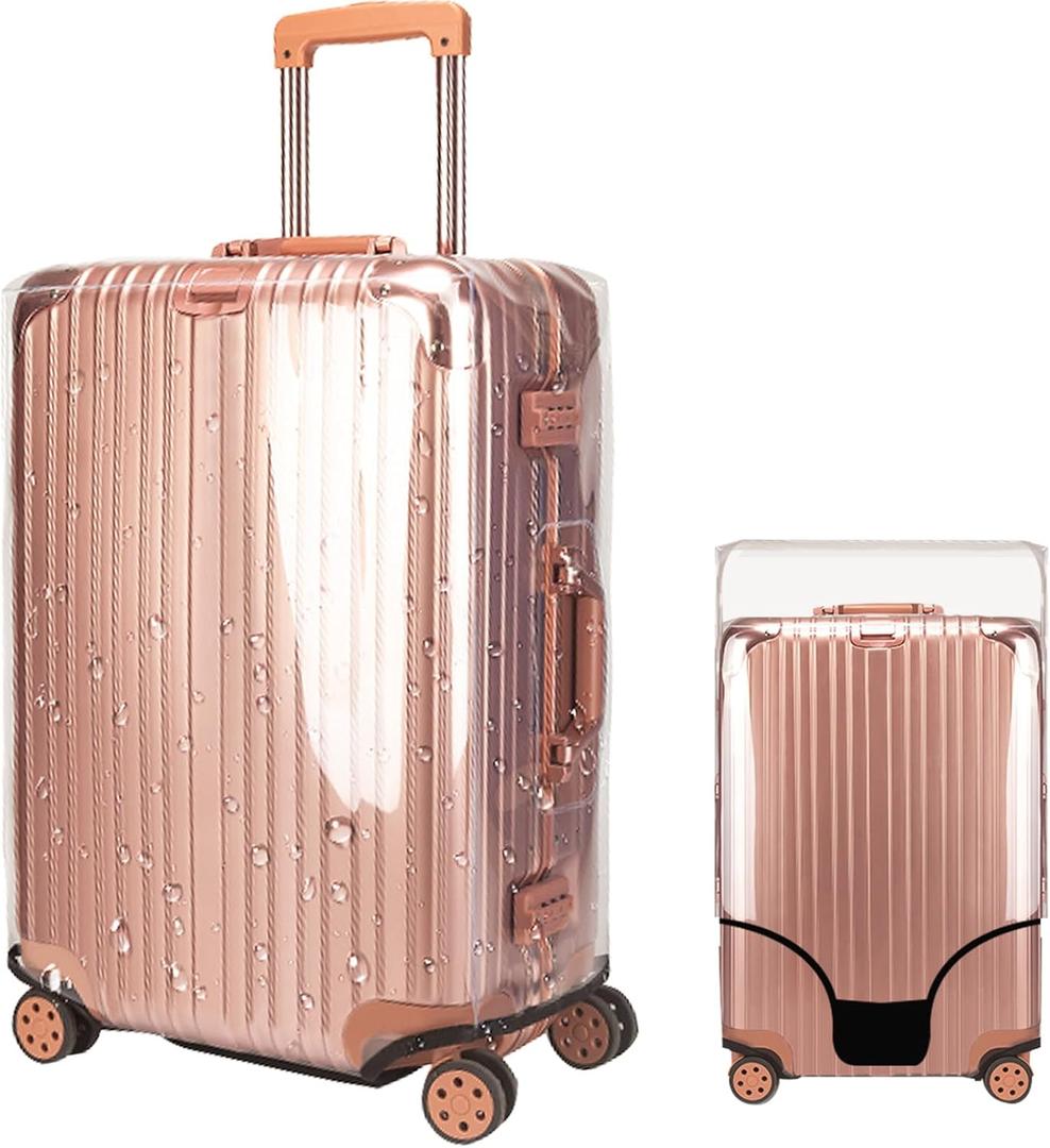 Veki Clear Suitcase Cover PVC Protector with Zip, Waterproof Transparent Luggage Cover Protective Bag, for Plastic Trolley Case Cover Protect Suitcases from Scratch for Travel Accessories (30inch, Full enclosure)