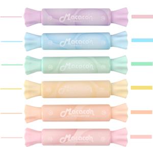 chosch Candy Shape Highlighters, Assorted colors,Chisel Tip,Water Based,Quick Dry& Write Smoothly 6 Macaron Colors (CANDY HIGHLIGHTER)