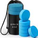 ShinyRelief 6 Pack Lightweight Ice Hockey Pucks Light Training Puck with Mesh Carrying Bag Lightweight Hockey Official Size for Stick Handling and Training,Blue,4 oz
