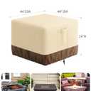 Vailge Fire Pit Cover Square,100% Waterproof Square Gas Firepit Table Cover,Outdoor Heavy Duty Lawn Patio Furniture Covers with Air Vent and Handle,44"L x 44"W x 24"H,Beige & Brown