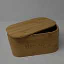 Bread Box for Kitchen Countertop,Curved Bamboo Bread Boxes with Cutting Board Lid,Wooden Bread Storage,Bread Container Airtight,Food Storage for Kitchen Counter (Natural)