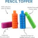 2 x Sensory Chew Pencil Topper, Sensory Silicone Chew Pencil Topper for Autistic Chewers, ADHD, SPD, Oral Motor Stimulation, 6 Colors (Color 1)