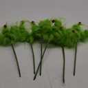Green Furry Christmas Tree Picks Lime Green Curly Stems Spiral Christmas Tree Topper Decorations 16" Elf Ornaments Xmas Gifts DIYs Crafts Wreath Garland Vase Filler Holiday Party Office Home Decor (6)