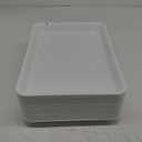 20 Pcs Plastic Serving Trays Bulk Plastic Serving Platters Reusable Rectangle Food Tray Stackable Party Trays for Dinner Snack Dessert in School Cafeteria(White,16 X 11)