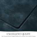 MOSAYT Vinyl Placemats Set of 6-12 X 17 Inch - Faux Leather 100% Waterproof Oil-Proof Wipeable PU Place Mats, Heat Resistant Reversible Table Mats for Kitchen, Dining, Outdoor (Navy Blue)