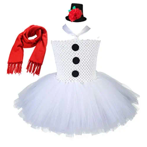 Tutu Dreams Snowman Tutu Costume Teen Girls Plus Size 10-12 Christmas Winter Recital Performance Dresses (Snowman with Headwear, 9-10 Years)