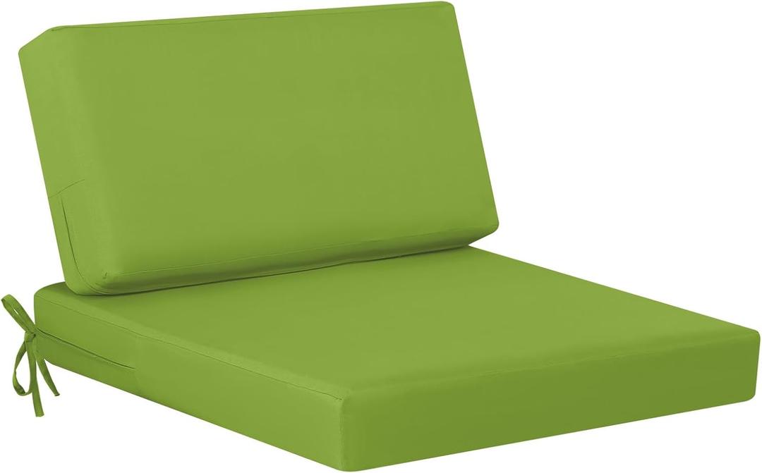 idee-home Outdoor Cushions for Patio Furniture, Outdoor Seat Cushion, Waterproof Couch Hampton Bay Deep Seat Replacement Chair Cushions for Garden Lawn Backyard Deck, 26.5 x 26.5 Green