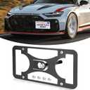 Front Bumper Tow Hook License Plate Mount Bracket Compatible with Audi RS 6 / RS 7 2021-2025, No Drill Plate Holder, Replacement Frames with Accessories Kit