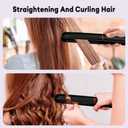 1 Inch Anti Static Flat Iron Travel Straightener with Floating Ceramic Plates and Digital Controls Hair Straightener for Your Friend Or Your Family as a Gift (Black)