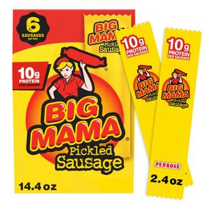 Penrose Big Mama Pickled Sausages, 2.4 oz., 6 Pack (EXP 11/16/26)