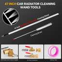 Upgraded 47" Radiator Pressure Washer Cleaning Wand: Thickened Heavy Duty 4500PSI Radiator Power Washer Tool w/ 7 Nozzles, Cleaning Brush, Portable Water/Air Flush Radiator Cleaner Wand for Truck Car