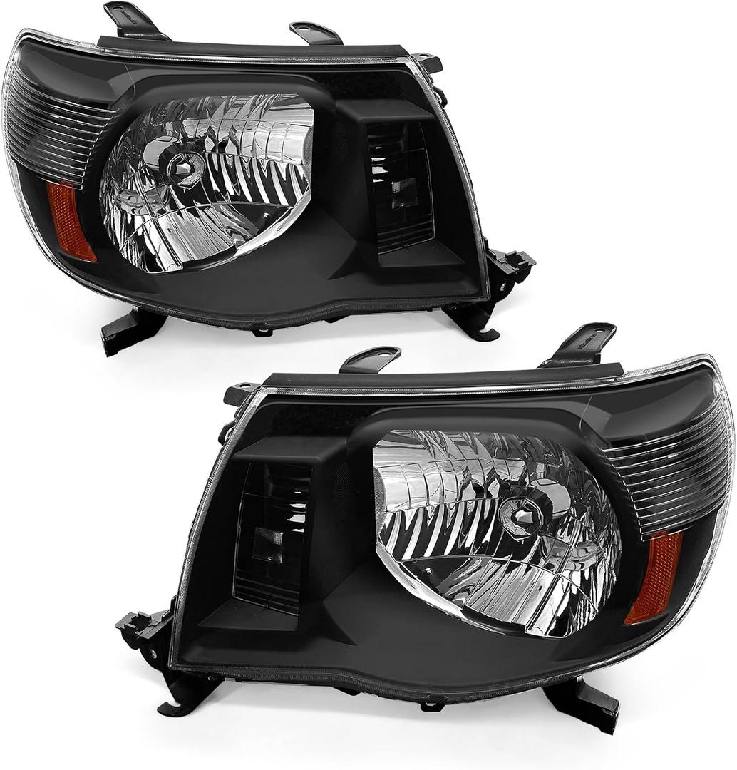 for 2005-2011 Toyota Tacoma Headlights Assembly Black Pair