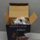 WOLFF - Thermal Coffee Carafe - 34oz / 1L Insulated Plastic Exterior Carafe for Hot or Cold Drinks - Leakproof Coffee and Tea Dispenser with Wood-like Handle and Glass Liner - Black, 34floz/1L