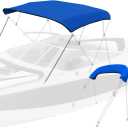 KAKIT 3 4 Bow Bimini Top Replacement Cover, Marine Grade Fabric Canvas with Storage Boot Easy Install Zipper Closure, Sun Shade Boat Canopy Replacement Canvas Only No Frame