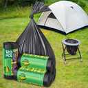 120 Portable Camping Toilet Bags, 8 Gallon Emergency Camp Potty Poop Bags for Adults, Thickened Trash Waste Bags for 5 Gallon Bucket Toilet Seat Camping Trash Can Outdoor