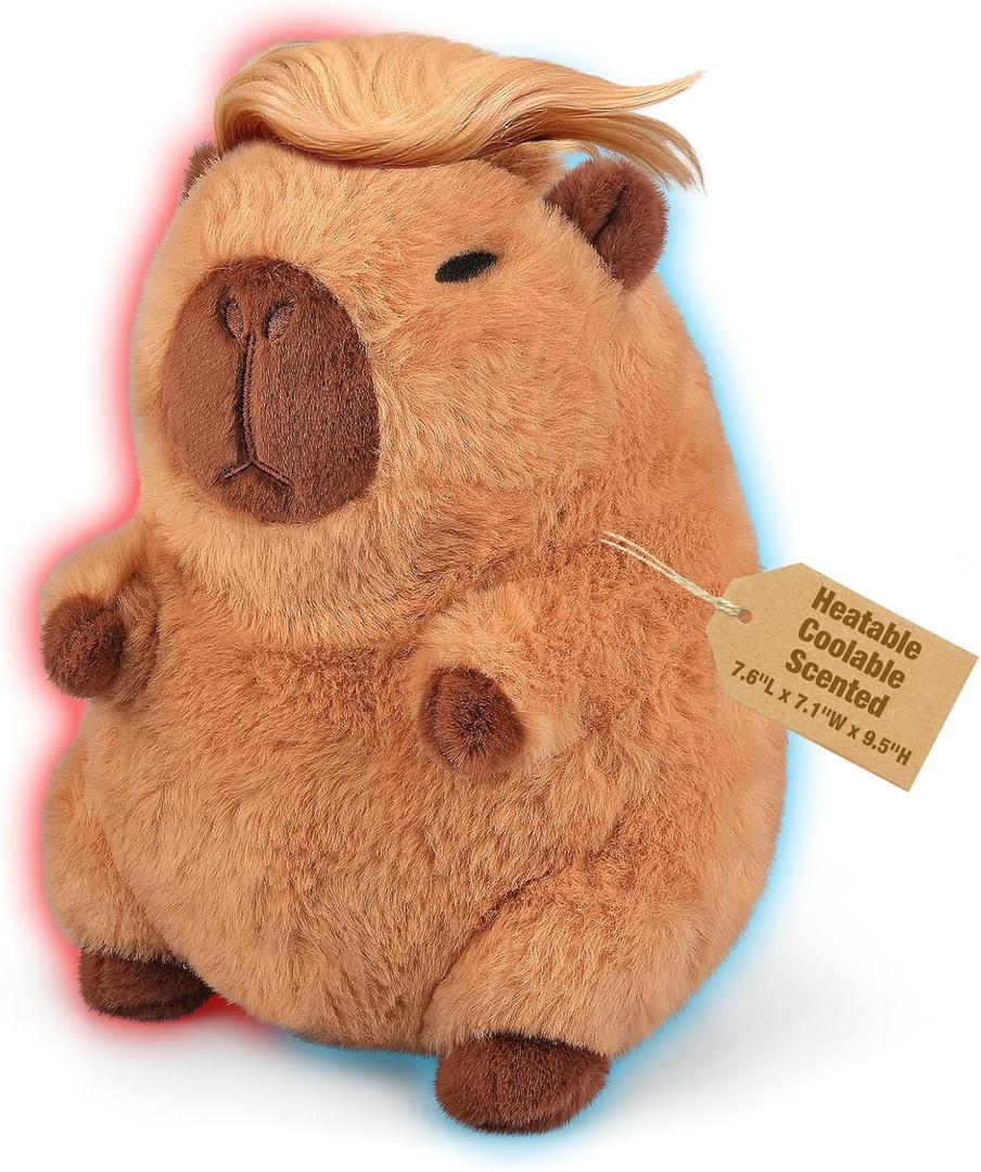 Heatable Capybara Plush  Microwavable & Coolable Stuffed Animal, Funny Heating Pad for Muscle Pain, Capybara Stuffed Animal, Novelty Gift for Adults & Kids, Cuddly Stuffed Toy for Companion