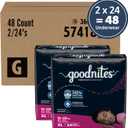 Goodnites Girls' Nighttime Bedwetting Underwear, Size Extra Large (95-120 lbs), 48 Ct (2 Packs of 24)