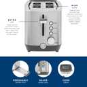 GE 2 Slice Stainless Steel Toaster, Extra Wide Slots for Toasting Bagels, Breads, Waffles & More, 7 Adjustable Shade Settings, Removable Crumb Tray, Countertop Kitchen Essentials, 850 Watts