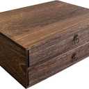 2-Drawer Wooden Desk Organizer Wood Desktop Storage Cabinet A4 File Cabinet Tabletop Storage Box Desk Drawer Organizer Paper Holder Carbonization for Home Office Workspace