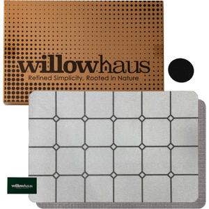 Diatomite Stone Bath Mat - Ultra-Absorbent 15"x24" Grey Foot Pad for Fast Drying | Water Absorption Technology | Sleek Mat Design