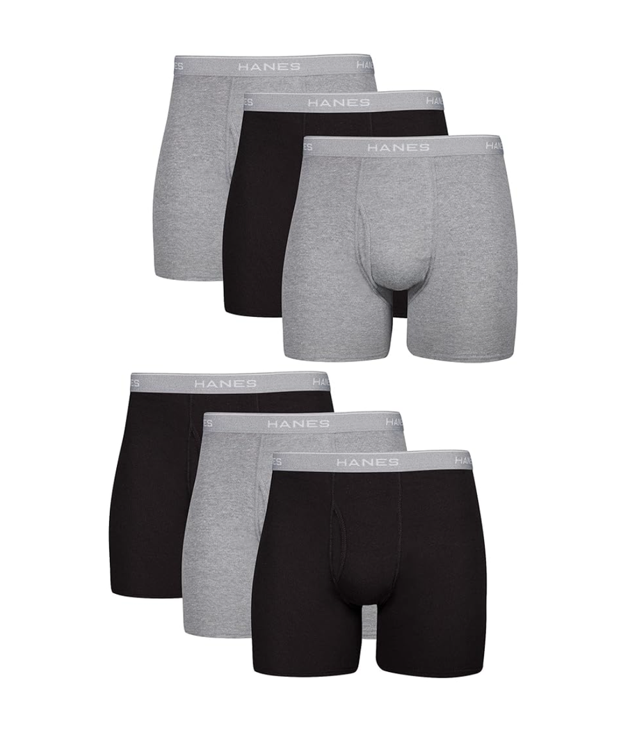 Hanes Men's Boxer Briefs, Cool Dri Moisture-Wicking Underwear, Cotton No-Ride-up for Men, Multi-Packs, 6 packs Size S