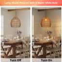 Arturesthome 1-Light Rustic Rattan Chandelier for Dining Room 15.7"
