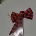 CCINEE 6 PCS Red Buffalo Plaid PVC Christmas Wreath Bows, 8.3" x 11.2" Xmas Plastic Bows Decorations Christmas Tree Ornaments for Home Party Indoor Outdoor Decoration Gift (Red and Black)