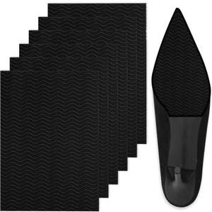 6 Pack Shoe Sole Protector - Self-Adhesive Anti-Slip Grips for High Heels & Boots | Shoes Non-Slip Bottom Covers for Women (6 x 4inches, Black)